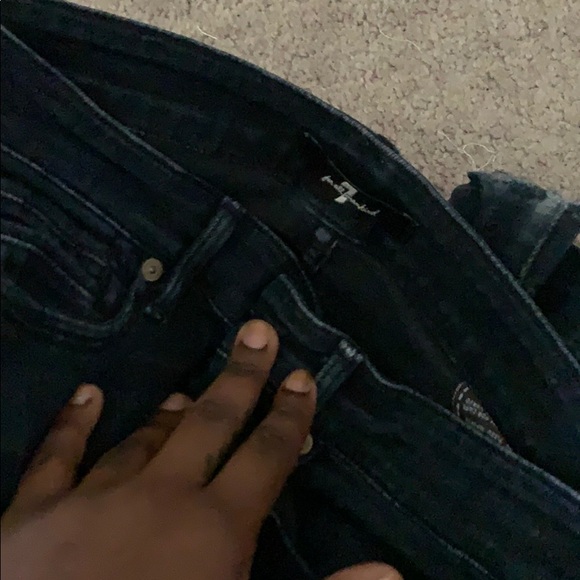 Dark blue denim flare leg jeans - Picture 2 of 2